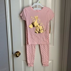 Toddler girls pink unicorn pajamas